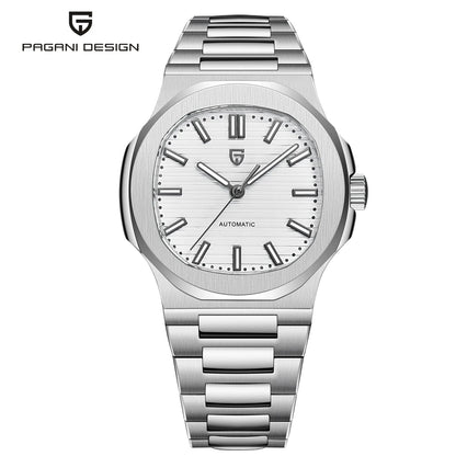 New man DESIGN Automatic luxury Pugani Mechanical Watch With glasses anti-Reflective Sapphire Light needles, man sport Watch, Local Delivery