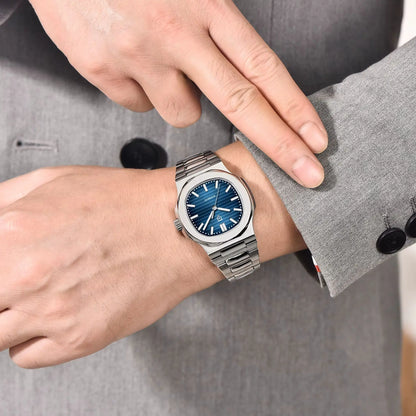 PAGANI DESIGN 2026 Neue luxuriöse Automatikuhr für Herren, mechanische Armbanduhr aus Edelstahl mit Saphirglas, 40MM, Barrel-Zifferblatt