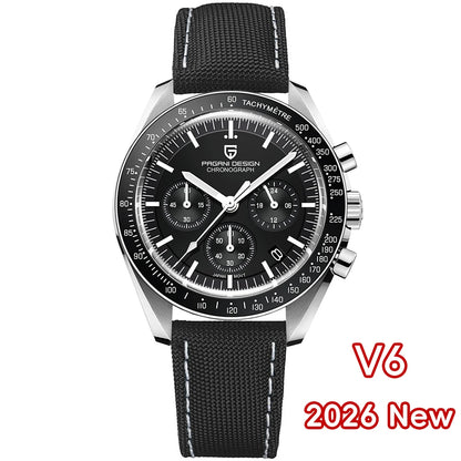 PAGANI DESIGN Planetary Series Saturn Light Tan  Quartz Watch Men Speed Chronograph AR Sapphire crystal Wristwatch Men 2026 New