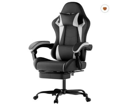Gaming Chair Ergonomic Gaming Chair with Lumbar Cushion and Headrest, Gamer Chair Height Adjustable, PC Chair for Adults