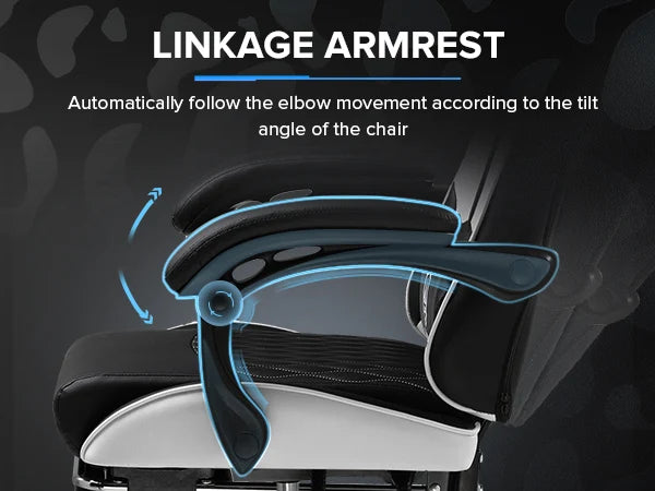 GTPLAYER Sedia da gaming Sedia gamer Sedia da ufficio ergonomica con poggiapiedi, supporto lombare regolabile e cuscini da gaming