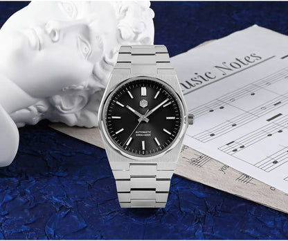 San Martin klassische Herrenuhr 40mm Miyota 9015 Luxus-Dresswatch Automatik-Mechanikuhr mit Schnellwechselarmband SN0023 Reloj