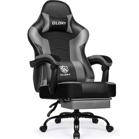 HIAZURM Ergonomic Gaming Chair / Office Chair for Adults – Computer Chair with Footrest, Adjustable Backrest 90-170°, 150kg Capacity