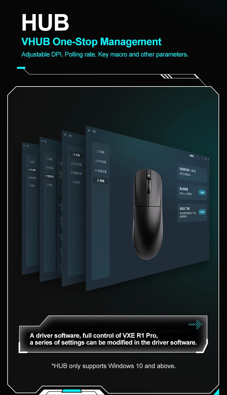 Mouse gaming wireless ATK VXE Dragonfly R1 Pro MAX PAW3395 R1 SE Plus personalizzato per eSport FPS, ricaricabile e leggero