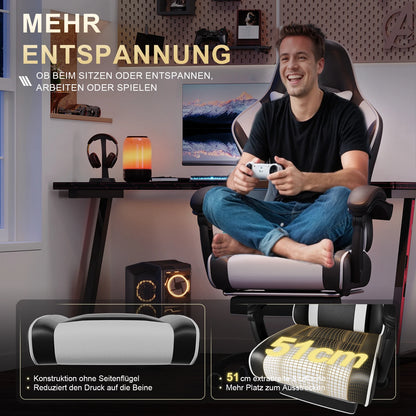 HOMALL Ergonomic Massage Gaming Chair with Lumbar Support, Adjustable Height Reclining Computer Chair, Swivel Office Chair with Headrest & Footrest