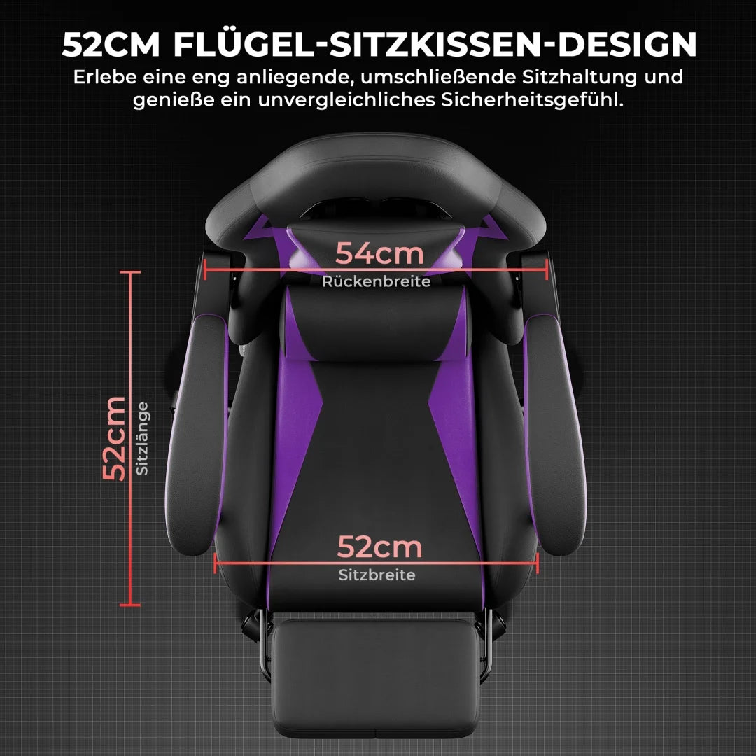 Gaming Chair Ergonomic Gaming Chair with Lumbar Cushion and Headrest, Gamer Chair Height Adjustable, PC Chair for Adults