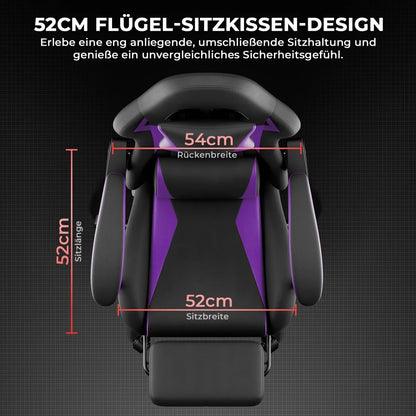 Gaming Chair Ergonomic Gaming Chair with Lumbar Cushion and Headrest, Gamer Chair Height Adjustable, PC Chair for Adults
