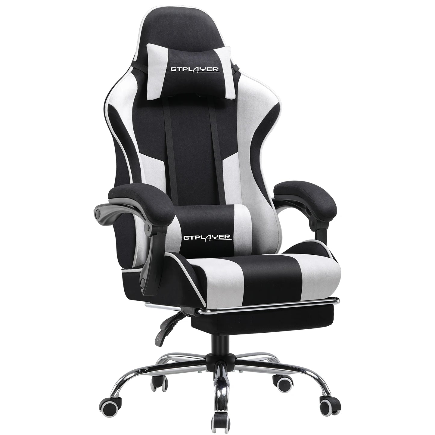 GTPLAYER Office Chair Gaming Chair Fabric Gaming Armchair Ergonomic Gamer Chair Footrest Headrest Lin Pillow Padded