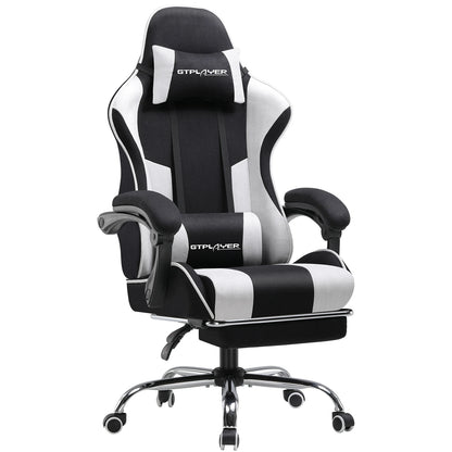 GTPLAYER Office Chair Gaming Chair Fabric Gaming Armchair Ergonomic Gamer Chair Footrest Headrest Lin Pillow Padded