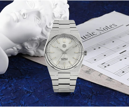 San Martin klassische Herrenuhr 40mm Miyota 9015 Luxus-Dresswatch Automatik-Mechanikuhr mit Schnellwechselarmband SN0023 Reloj