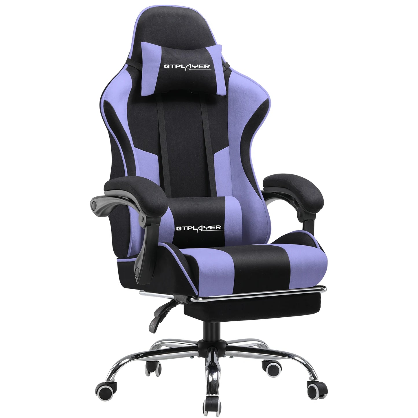GTPLAYER Office Chair Gaming Chair Fabric Gaming Armchair Ergonomic Gamer Chair Footrest Headrest Lin Pillow Padded