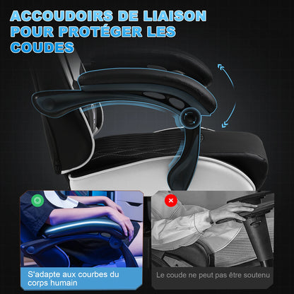 GTPLAYER Sedia da gaming Sedia gamer Sedia da ufficio ergonomica con poggiapiedi, supporto lombare regolabile e cuscini da gaming