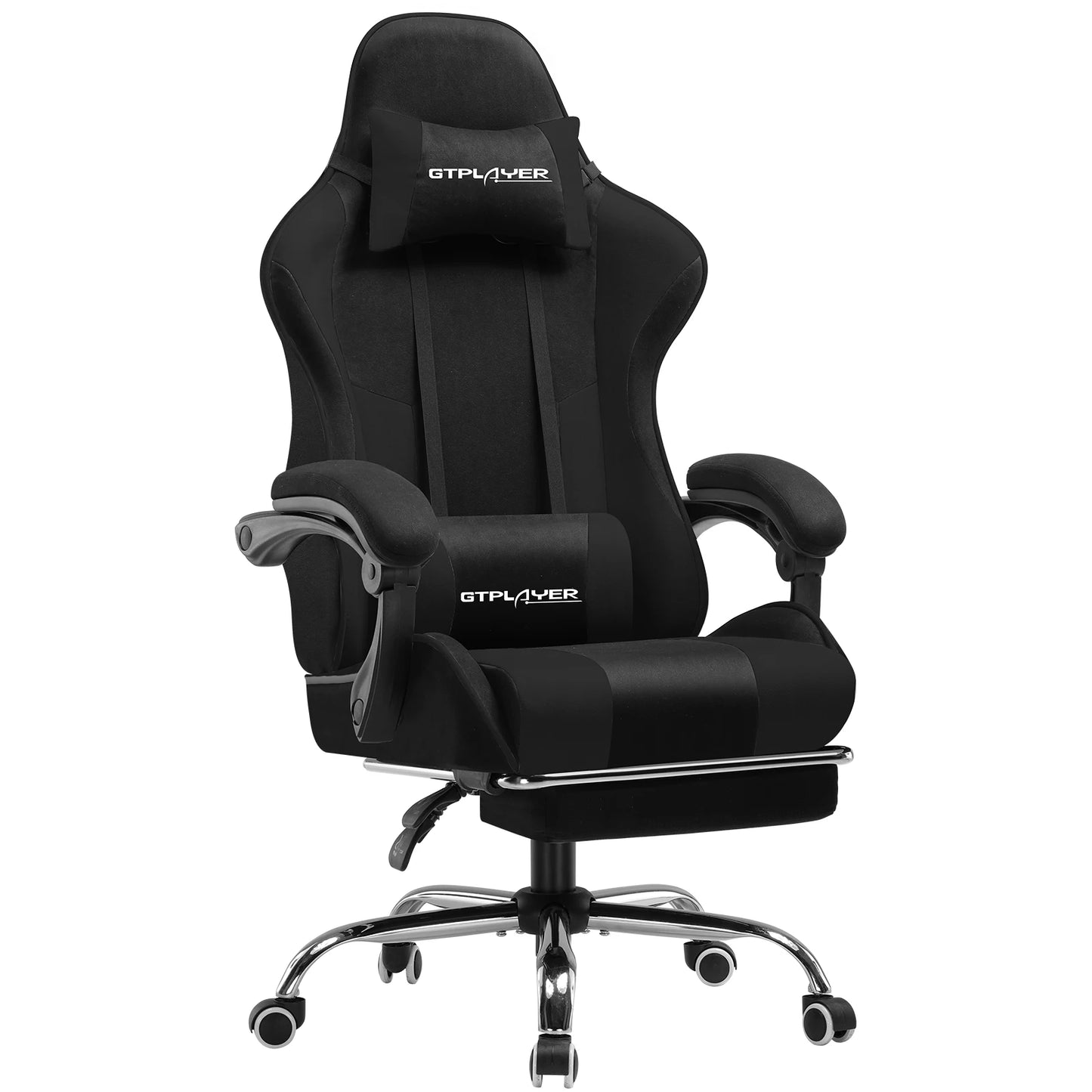GTPLAYER Office Chair Gaming Chair Fabric Gaming Armchair Ergonomic Gamer Chair Footrest Headrest Lin Pillow Padded