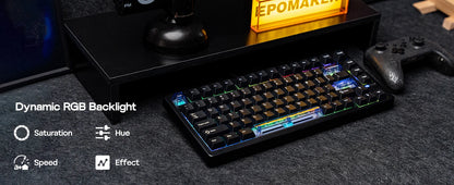 Teclado Mecânico Magnético EPOMAKER HE80 75% Layout US QWERTY Hot-Swap Creamy Gasket com Fio, Efeito Hall, DKS SOCD para PC/Mac
