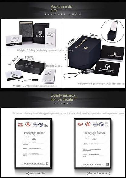 Relógio Mecânico Automático PAGANI DESIGN para Homem em Aço Inoxidável, Impermeável, Desportivo 10Bar, Luxo Casual para Homem