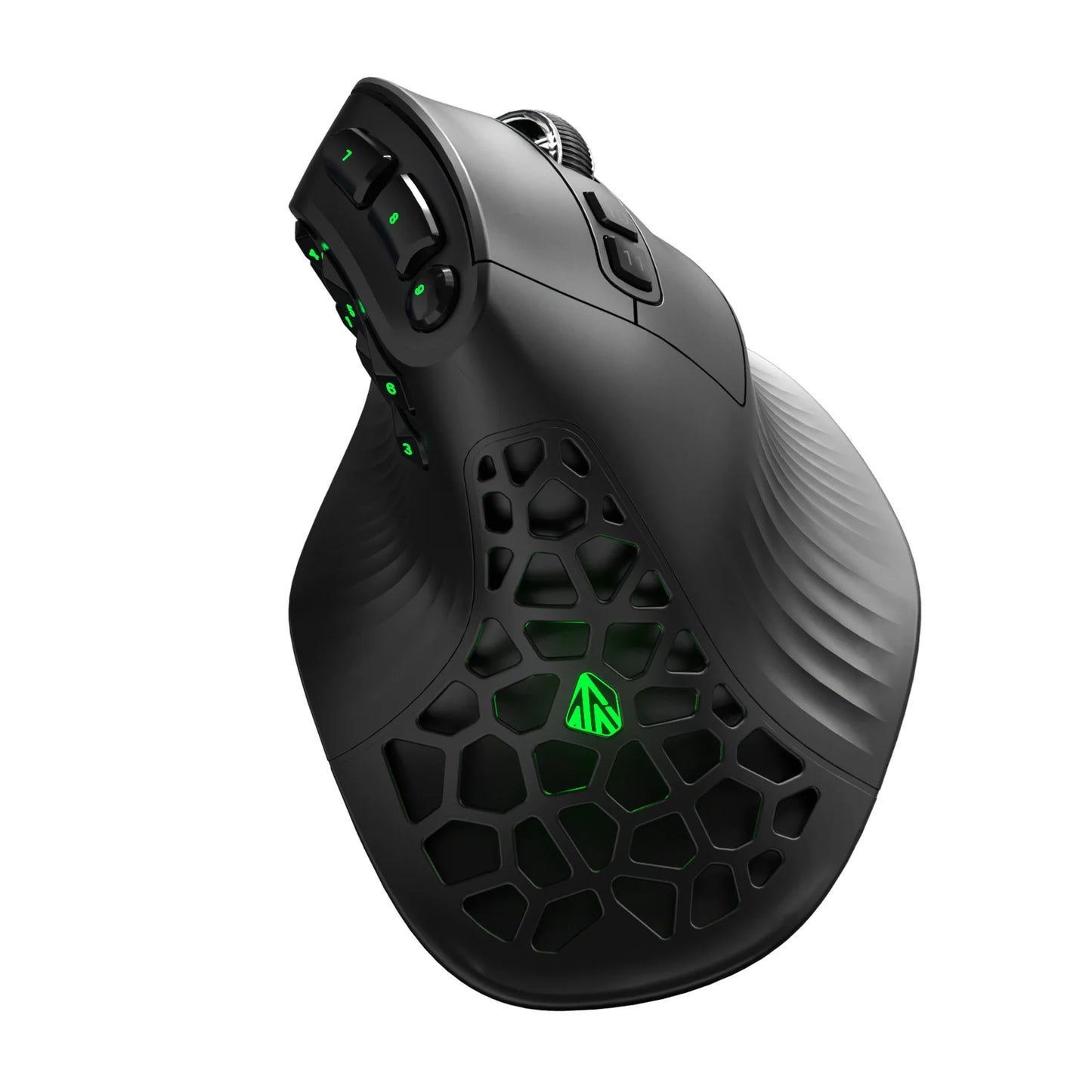 Rato Vertical SOLAKAKA E9 Pro MMO com Sensor PAW3395, Bateria de 1000mAh, Pega Vertical a 45° Ergonómica, Rato Gaming 8K