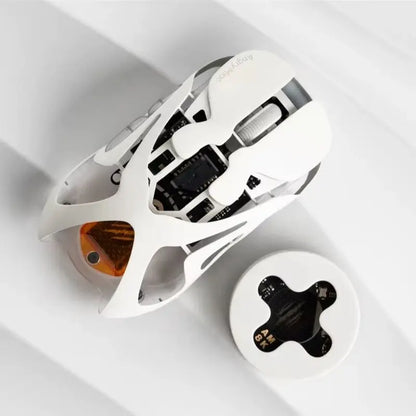 Mouse gaming wireless Angry Miao Infinity, metallo ultraleggero hollow, hot-swappable, PAW3950, dual 8K cablato, tri-mode