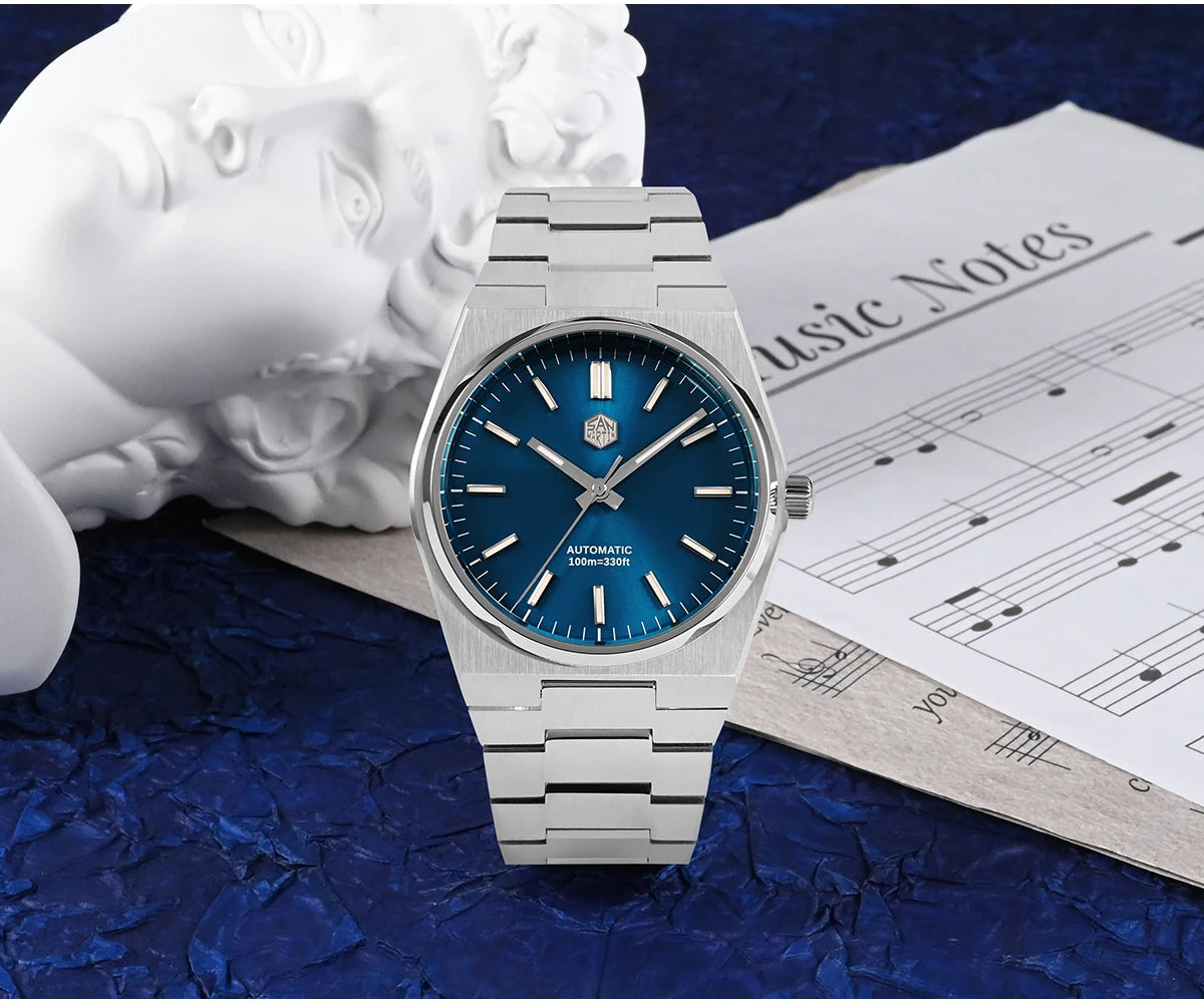 San Martin klassische Herrenuhr 40mm Miyota 9015 Luxus-Dresswatch Automatik-Mechanikuhr mit Schnellwechselarmband SN0023 Reloj
