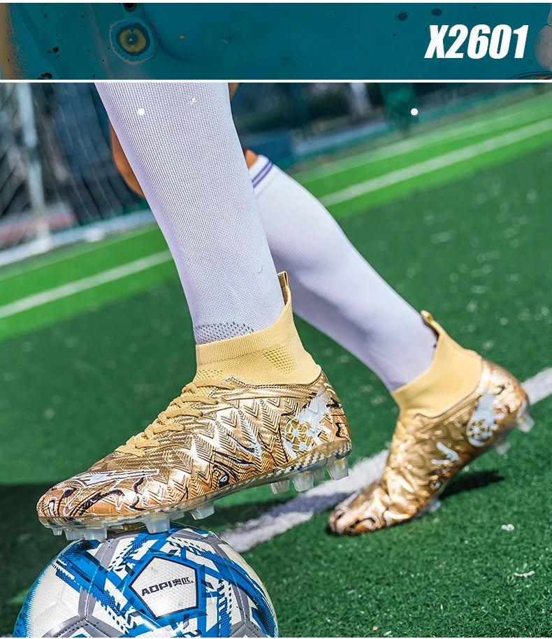 ro Performance HighCut Soccer Boots FG TF Studs Breathable Lightweight Cleats for Outdoor Grass and Turf Training Matches