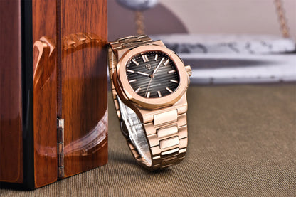 PAGANI DESIGN 2026 Neue luxuriöse Automatikuhr für Herren, mechanische Armbanduhr aus Edelstahl mit Saphirglas, 40MM, Barrel-Zifferblatt