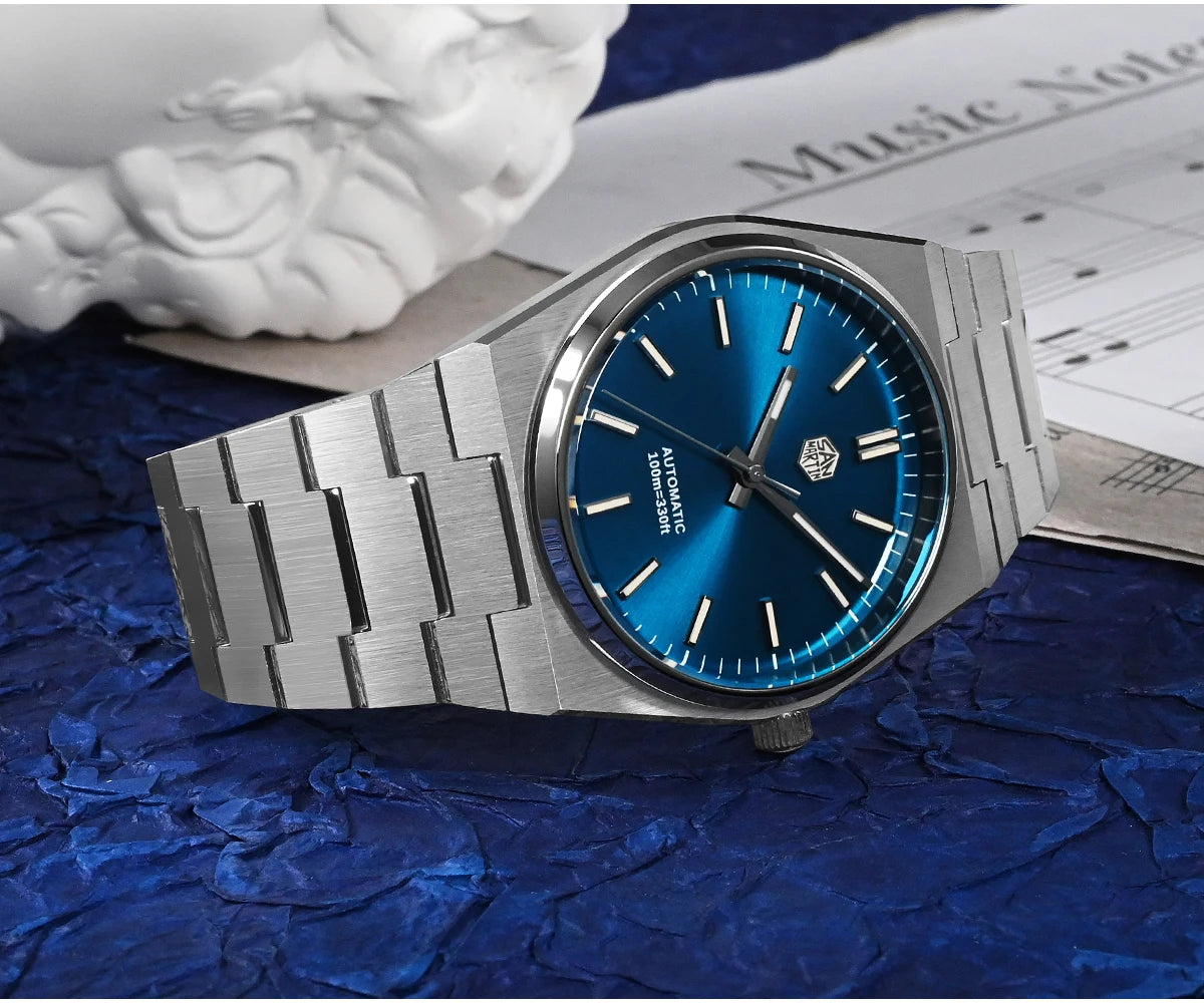 San Martin klassische Herrenuhr 40mm Miyota 9015 Luxus-Dresswatch Automatik-Mechanikuhr mit Schnellwechselarmband SN0023 Reloj