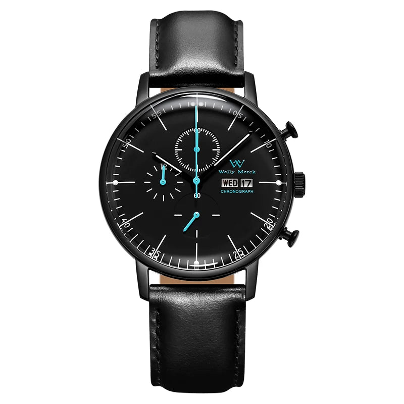 WM Watch Quartz Watches Casual Business Sapphire Crystal Water Resistant Stainless Steel Welly Merck Watch 014M