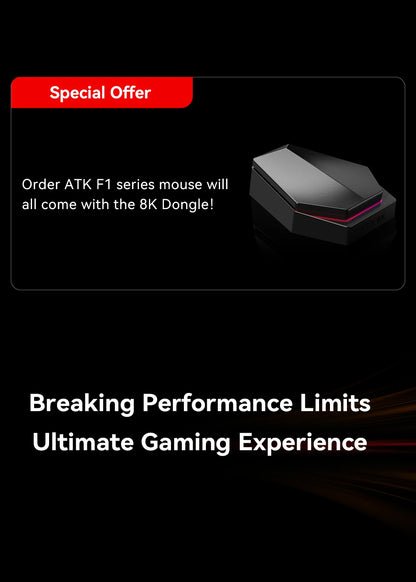 Ratón gaming inalámbrico ATK BlazingSky F1 Extreme PAW3950 Ultra Dual-Mode 8000Hz 35g ligero para e-sports FPS