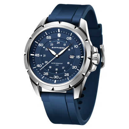 SAPPHERO Herrenuhr – Luxuriöse Quarzuhr, wasserdicht bis 50 m, ausgestattet mit einem importierten Uhrwerk und einem Edelstahlgehäuse – Eine ideale Geschenkidee für Herren.