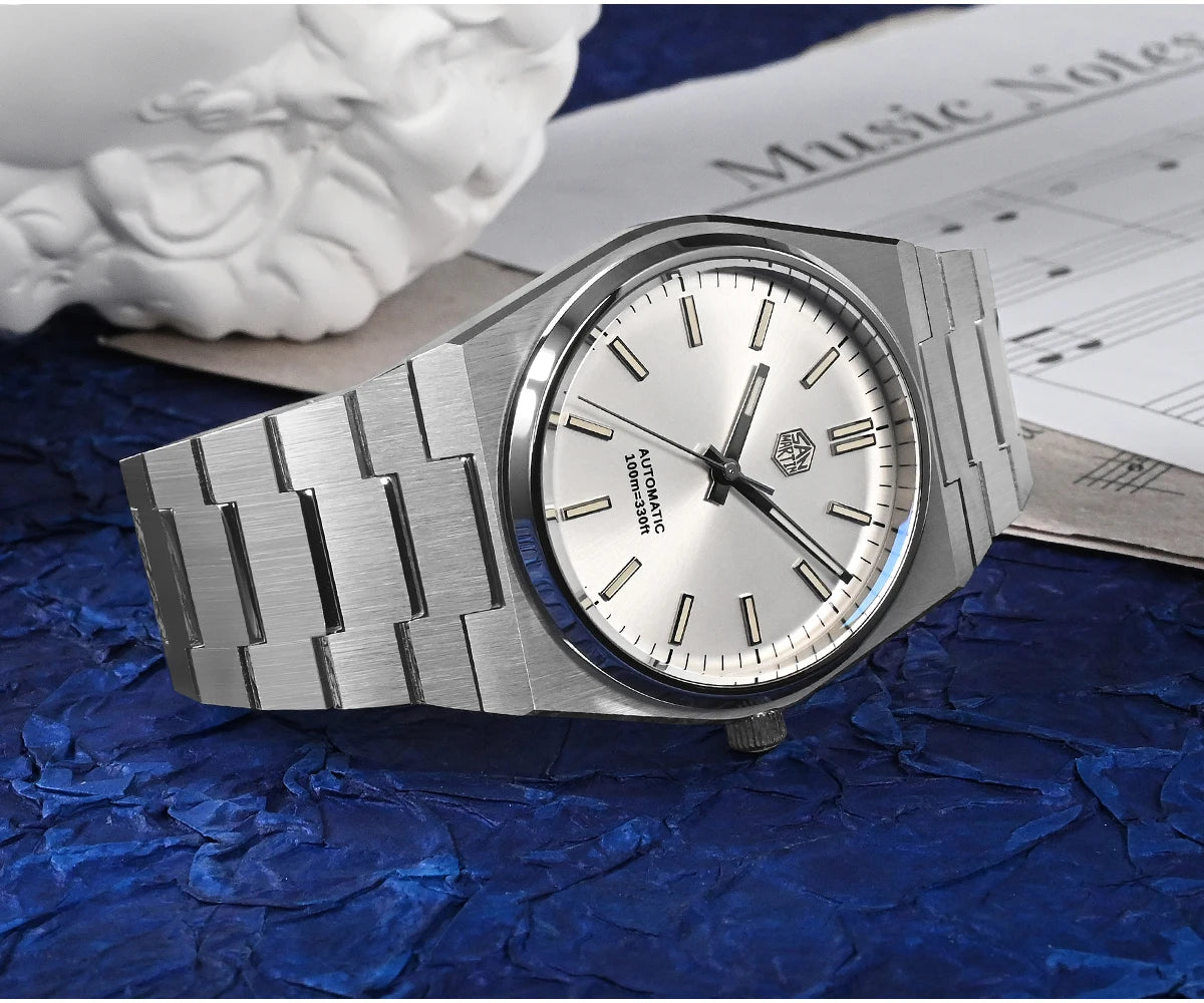San Martin klassische Herrenuhr 40mm Miyota 9015 Luxus-Dresswatch Automatik-Mechanikuhr mit Schnellwechselarmband SN0023 Reloj