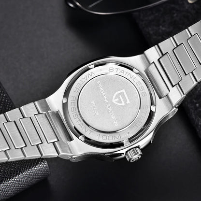 New man DESIGN Automatic luxury Pugani Mechanical Watch With glasses anti-Reflective Sapphire Light needles, man sport Watch, Local Delivery