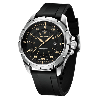 SAPPHERO Herrenuhr – Luxuriöse Quarzuhr, wasserdicht bis 50 m, ausgestattet mit einem importierten Uhrwerk und einem Edelstahlgehäuse – Eine ideale Geschenkidee für Herren.