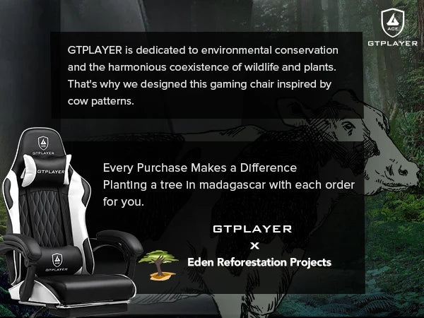 GTPLAYER Sedia da gaming Sedia gamer Sedia da ufficio ergonomica con poggiapiedi, supporto lombare regolabile e cuscini da gaming