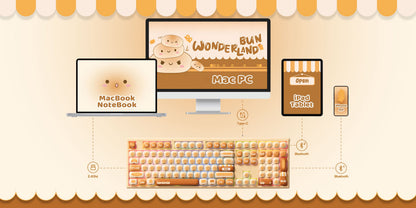 Akko MonsGeek MG108B Bun Wonderland kabellose mechanische Tastatur MOG-Profil RGB 108 Tasten Full Size Hot Swap USB / 2.4G / BT 5.0