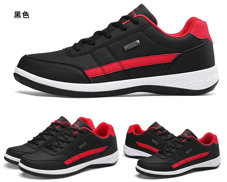 Leather Men's Sneakers Trendy Casual Italian Breathable Leisure Male Sneakers Non-Slip Footwear Men Vulcanized Shoes