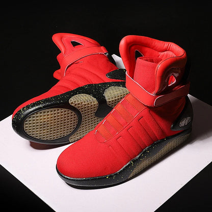 Men Remote Control LED Mag Shoes Fashion Light-Up Sneakers Air Shoes USB Rechargeable Shoes Back To The Future Boots 1989
