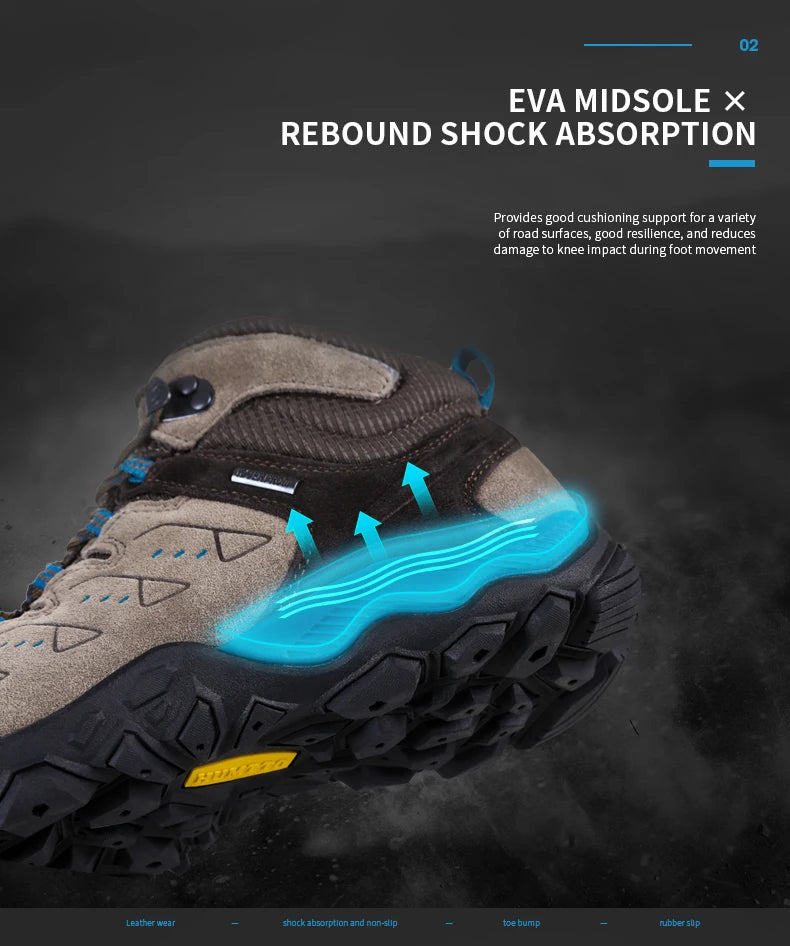 HUMTTO New Hiking Shoes Men's Waterproof Outdoor Sneakers for Men Leather Women Walking Climbing Trekking Sport Men's Boots Women's