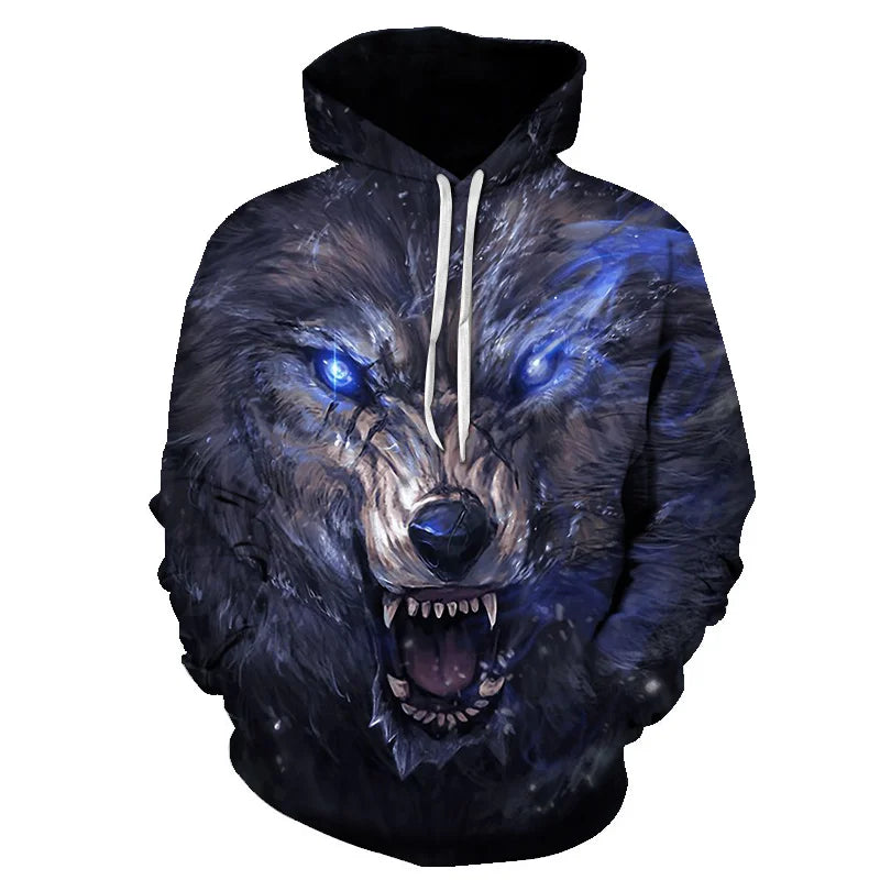 Cool Space Galaxy Wolf Hoodie Hoodies Men Bright Wolf Fashion Handsome Wolf Hoodies Spring Autumn Pullovers Sweatshirts Sweat