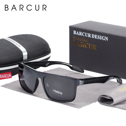 BARCUR Polarized Sunglasses Men TR90 Ultralight Vintage Sun Glasses for Women Square Eyewear oculos lunette de soleil femme