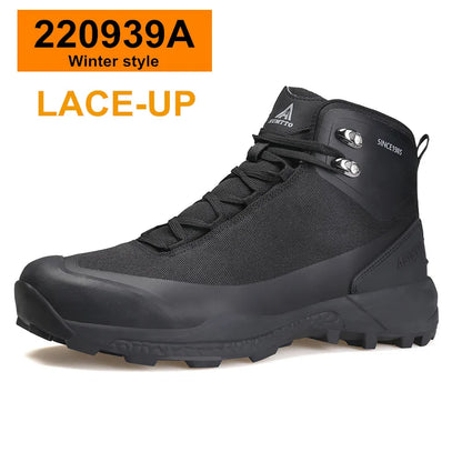 HUMTTO Waterproof Hiking Shoes Mountain Trekking Boots Black Camping Sneakers for Men Safety Climbing Sport Tactical Men's Shoes