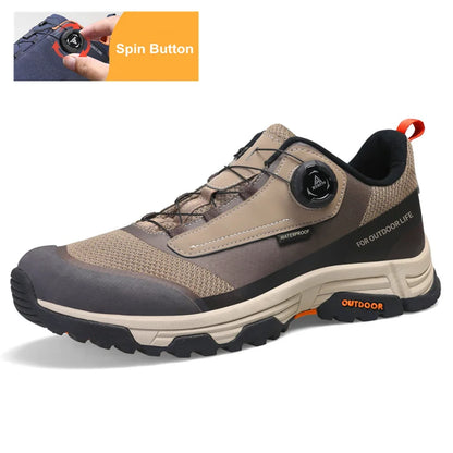 HUMTTO Waterproof Hiking Shoes Mountain Trekking Boots Black Camping Sneakers for Men Safety Climbing Sport Tactical Men's Shoes