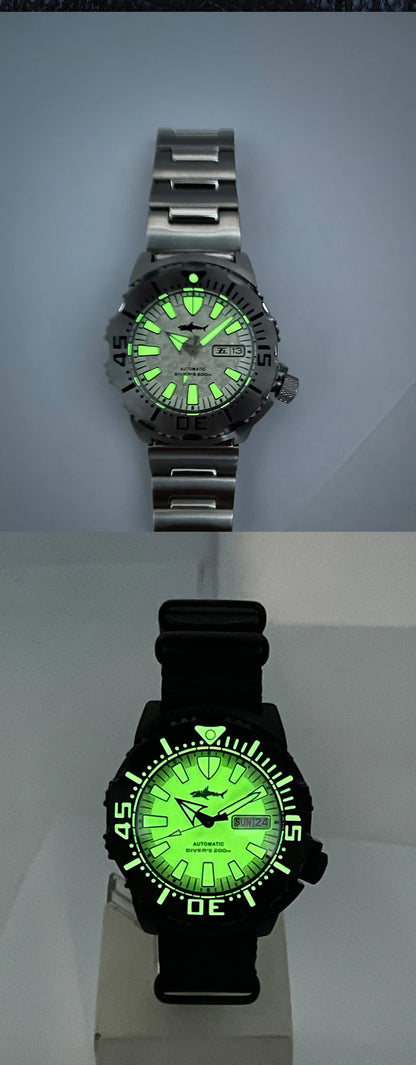 Heimdallr Sharkey Monster V2 Herren-Taucheruhr, 316L-Edelstahl, Japan NH36A-Uhrwerk, 200M wasserdicht, mechanische Herrenuhr
