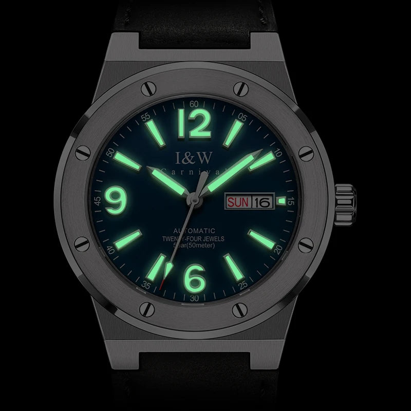 Carnival IW Mechanical Watch For Men Brand Luxury Automatic Men Watches MIYOTA or NH36 Sapphire Luminous Waterproof Reloj Hombre