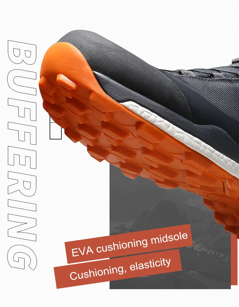 HUMTTO Waterproof Hiking Shoes Mountain Trekking Boots Black Camping Sneakers for Men Safety Climbing Sport Tactical Men's Shoes