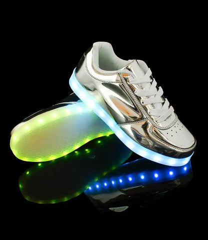 Men's Shoes Glowing Light LED Women Spring Fashion Casual Sport Lamp Party Golden Silver Boots Luminous Dancing Flats Sneakers