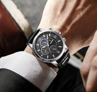 2025 New Men's Watches LIGE Top Brand Luxury Leather Casual Quartz Watch Men's Sport Waterproof Clock Watch Relogio Masculino+Box