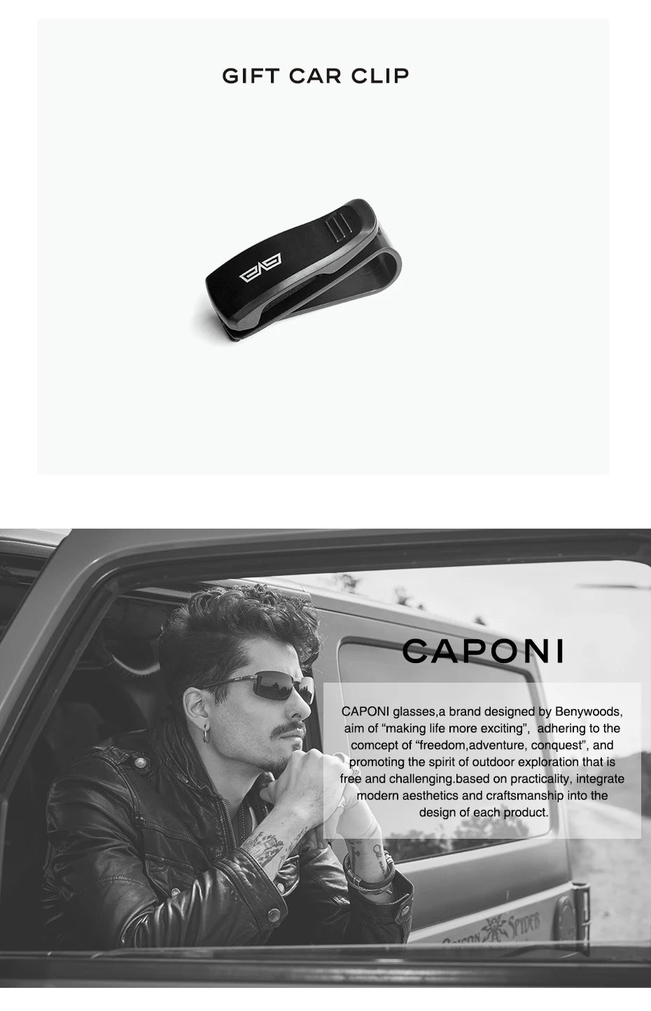 CAPONI Nylon Sunglasses For Men Super Elastic Bio-Steel Polarized Driving Sun Glasses UV400 Protect Brand Design Shades CP23017