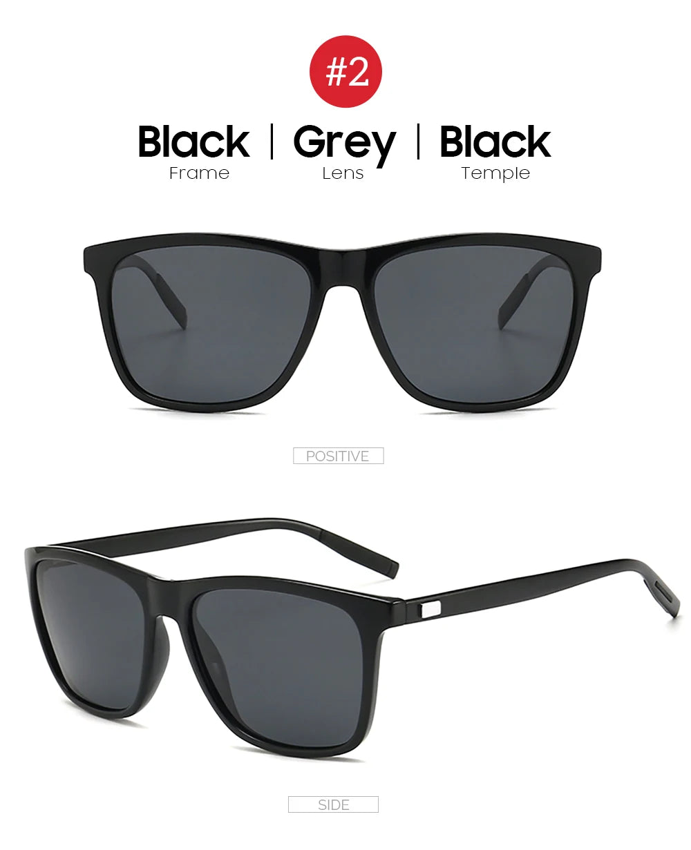 VIVIBEE Luxury Square Polarized Sunglasses Men Driving Blue Mirror Lens Classic Unisex Sun Glasses 2026 Trends Women Shades
