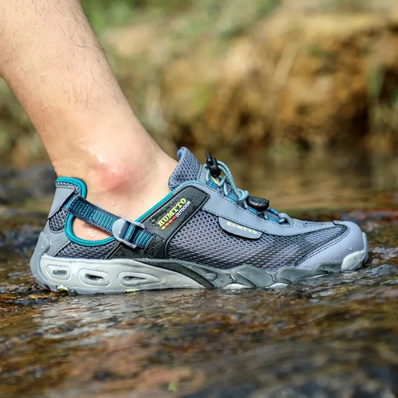 HUMTTO Zapatillas de río para hombre, calzado outdoor de trekking y vadeo, zapatos acuáticos de malla transpirable, secado rápido, tobillo para mujer, zapatillas acuáticas antideslizantes