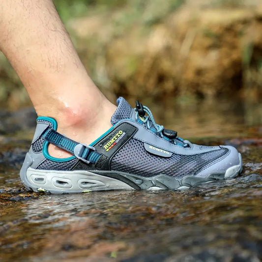 HUMTTO Zapatillas de río para hombre, calzado outdoor de trekking y vadeo, zapatos acuáticos de malla transpirable, secado rápido, tobillo para mujer, zapatillas acuáticas antideslizantes
