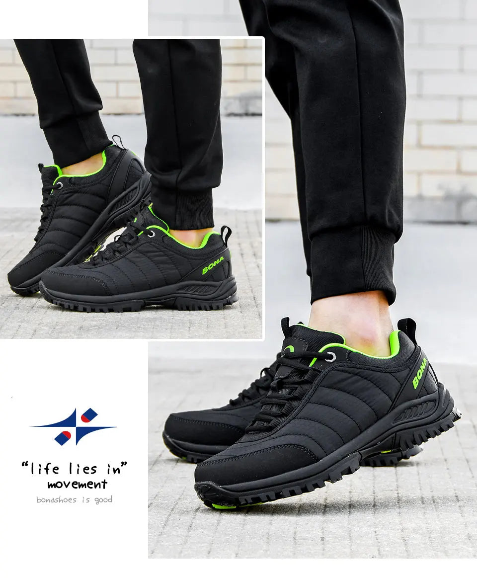 BONA New Arrival Hiking Shoes Men Mountain Climbing Outdoor Trainer Footwear Trekking Sport Sneakers Comfortable